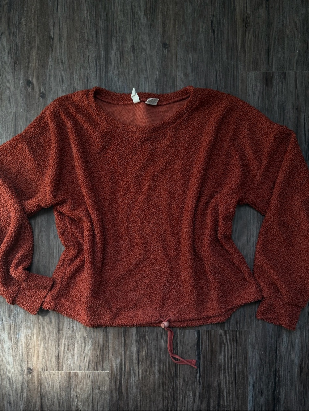 Sky and Sparrow Rust Textured Crewneck Pullover